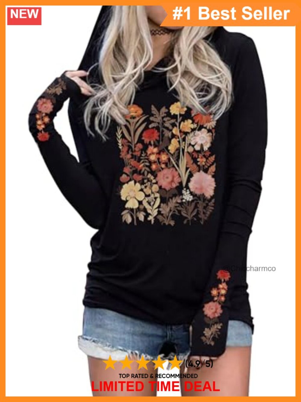 Women's Vintage Graphic Hoodie Long Sleeve Cotton Blend Pullover Top